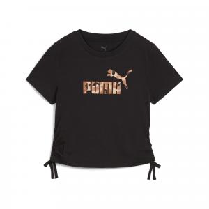 Młodzieżowa koszulka Essentials Animal Logo Infill z węzłem PUMA Black