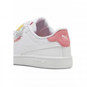 Dziecięce sneakersy PUMA Smash 3.0 Badges PUMA White Passionfruit Pink