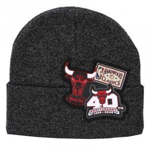 Czapka zimowa do męska do koszykówki Mitchell & Ness Chicago Bulls NBA czarna