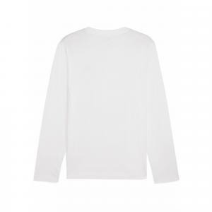 Męska koszulka Essentials z logo No. 1 i długim rękawem PUMA White