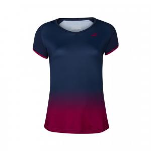 Koszulka dziewczęca Babolat Compete Sleeve Top granatowo/czerwona 128