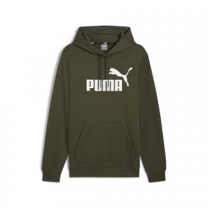 Męska bluza z kapturem z dużym logo Essentials PUMA Dark Olive Green