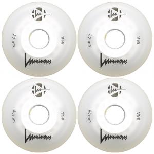 Kółka świecące do rolek Seba Luminous Led 80mm/85A White 4 sztuki