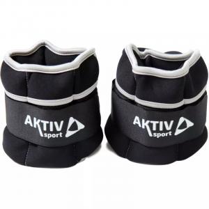 Obciążniki na nadgarstki i kostki Aktivsport 2x2 kg, czarno-szare