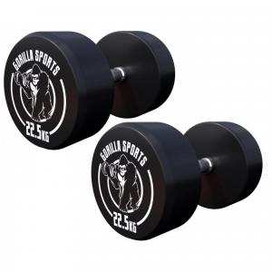 Hantla stała Gorilla Sports żeliwna gumowana 2x22,5 kg