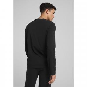 Męska koszulka Essentials z logo No. 1 i długim rękawem PUMA Black