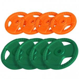 Obciążenie treningowe Gorilla Sports gumowane 20 kg z uchwytami