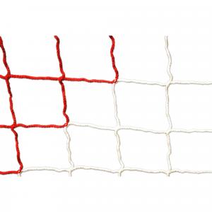 Siatka do piłki nożnej 6 x 2,1 m czerwono-biała - średnica: 3 mm