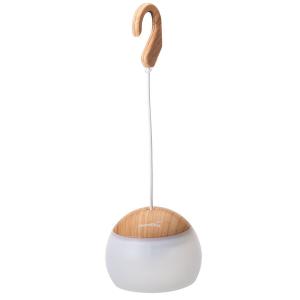Lampa kempingowa LED Tufjord, z haczykiem, 180-200 lumenów, imitacja drewna