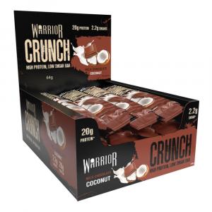 Baton Proteinowy Crunch Bar Mleczna Czekolada Kokosowa Warrior 12 batonów