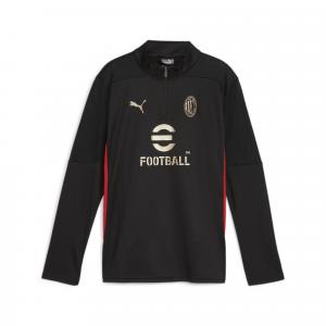 Młodzieżowa bluza treningowa z zamkiem 1/4 AC Milan PUMA Black For All Time Red