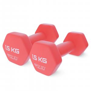 Hantelki ciężarki fitness uniwersalne 4FIZJO CLASSIC 2 szt. 1,5 kg czerwone