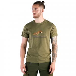 T-shirt myśliwski męski Tagart Fox Olive z nadrukiem