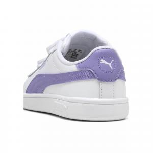 Dziecięce skórzane sneakersy Smash 3.0 V PUMA White Lavender Alert Purple