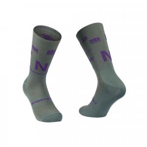 Skarpety rowerowe NORTHWAVE Type Sock szaro fioletowy