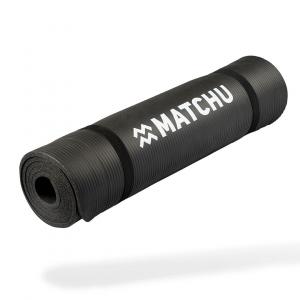 Mata fitness - Mata sportowa - 180 cm x 60 cm x 0,9 cm - Czarny