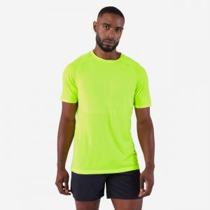 T-shirt de running sans coutures homme - kiprun run 500 confort vert acide