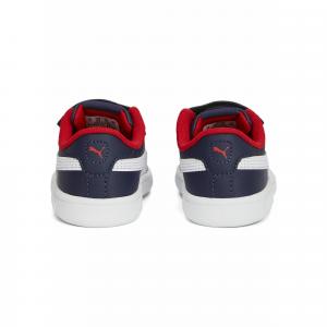 Niemowlęce skórzane sneakersy Smash 3.0 V PUMA Navy White For All Time Red Blue