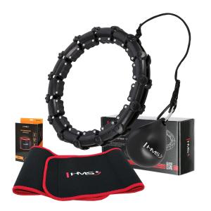 Zestaw hula hop HHW02 z wypustkami i obciążnikiem + pas BR163 HMS