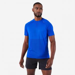 T-shirt de running sans coutures homme - kiprun run 500 confort bleu indigo