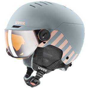 Kask narciarski dla dorosłych Uvex Rocket Junior Visor Rhino Blush Mat 2023