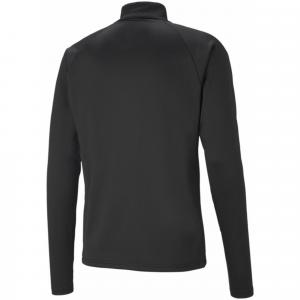 Męska koszulka piłkarska z zamkiem 1/4 teamLIGA PUMA Black White