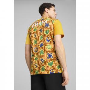 Męska koszulka przedmeczowa Ghana PUMA Yellow Sizzle Intense Red
