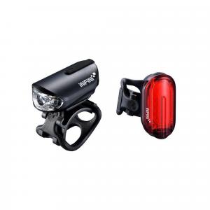 Zestaw lamp rowerowych INFINI OLLEY SET Black USB