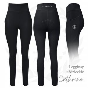 Legginsy jeździeckie z pełnym lejem silikonowym JD ATTACK Cathrine czarne