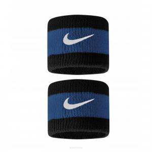 Frotka tenisowa Nike Swoosh Wristbands czarno-niebieska