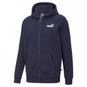 Męska rozpinana bluza z kapturem i logo Essentials PUMA Peacoat Blue