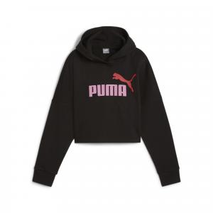 Młodzieżowa bluza o skróconym kroju z kapturem i logo Essentials PUMA Black