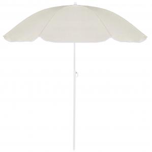 Parasol kempingowy, składany parasol plażowy, z regulacją wysokości, beżowy