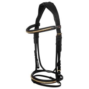 Uzda angielska brass clincher z gumowymi wodzami