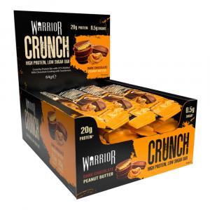 Baton Proteinowy Crunch Bar Ciemna Czekolada Masło Orzechowe Warrior 12 batonów