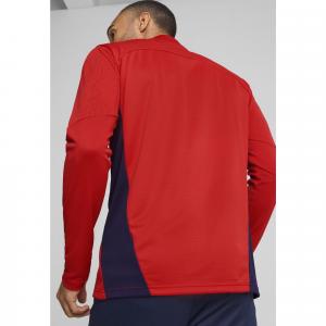 Męska bluza treningowa z zamkiem 1/4 FC Red Bull Salzburg PUMA Red Navy Blue