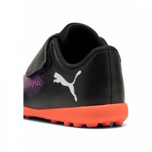 Dziecięce buty piłkarskie FUTURE 8 PLAY TT V PUMA Black White Glowing Red