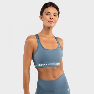 Stanik sportowy fitness damski - Wysokie wsparcie Cardio Blue