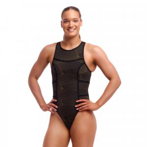Strój pływacki Funkita Gold Weaver Hi Flyer zapinany na suwak