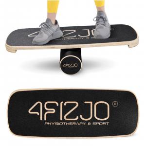 Drewniana platforma do ćwiczeń równowagi BALANCE BOARD PRO 4FIZJO podłużna