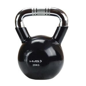 Kettlebell żeliwny pokryty winylem z chromowanym, radełkowanym uchwytem KTC HMS