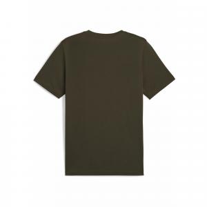 Męska koszulka Essentials z dwukolorowym logo No. 1 PUMA Dark Olive Green