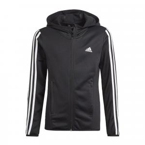 Bluza dziecięca z kapturem na zamek błyskawiczny adidas Designed To Move 3-Bande