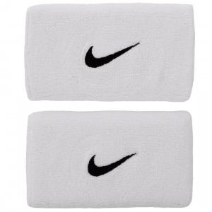 Frotka tenisowa Nike Swoosh Double-Wide biała z czarnym logo