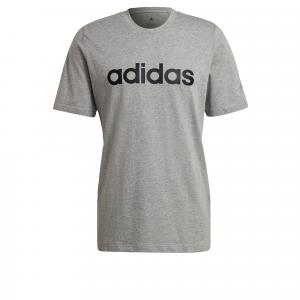 Koszulka z krótkim rękawem Męska Adidas Embroidered Linear Logo Szary