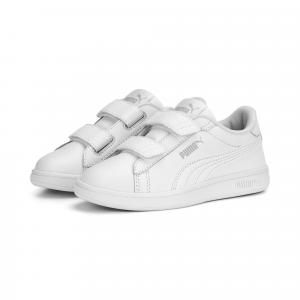 Dziecięce skórzane sneakersy Smash 3.0 V PUMA White Cool Light Gray