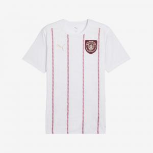 Męska koszulka przedmeczowa Manchester City PUMA White Dark Jasper Red