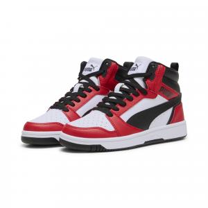 Młodzieżowe sneakersy Rebound V6 Mid PUMA White Black For All Time Red