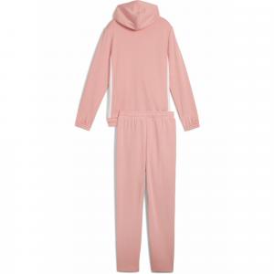Młodzieżowy dres z kapturem i metalicznym wykończeniem PUMA Pink Fruit