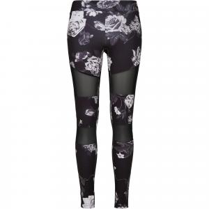 Legginsy Damskie Tech Flowers Mesh Insert